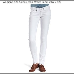 NWT Levi’s 524 Too Superlow Skinny White Jeans